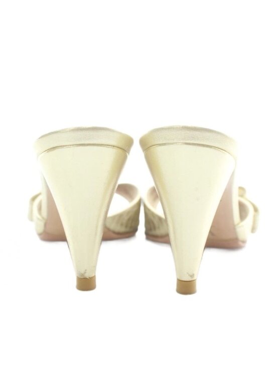 Louis Vuitton Mule Sandals Leather Open Toe High Heels Monogram Ribbon 36 main image 5